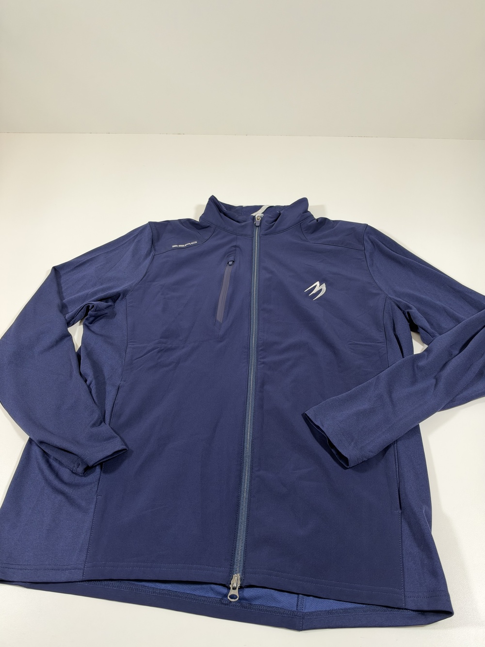 Zero Restriction Jacket Mens L Blue Full Zip Softshell Golf Windbreaker Stretch